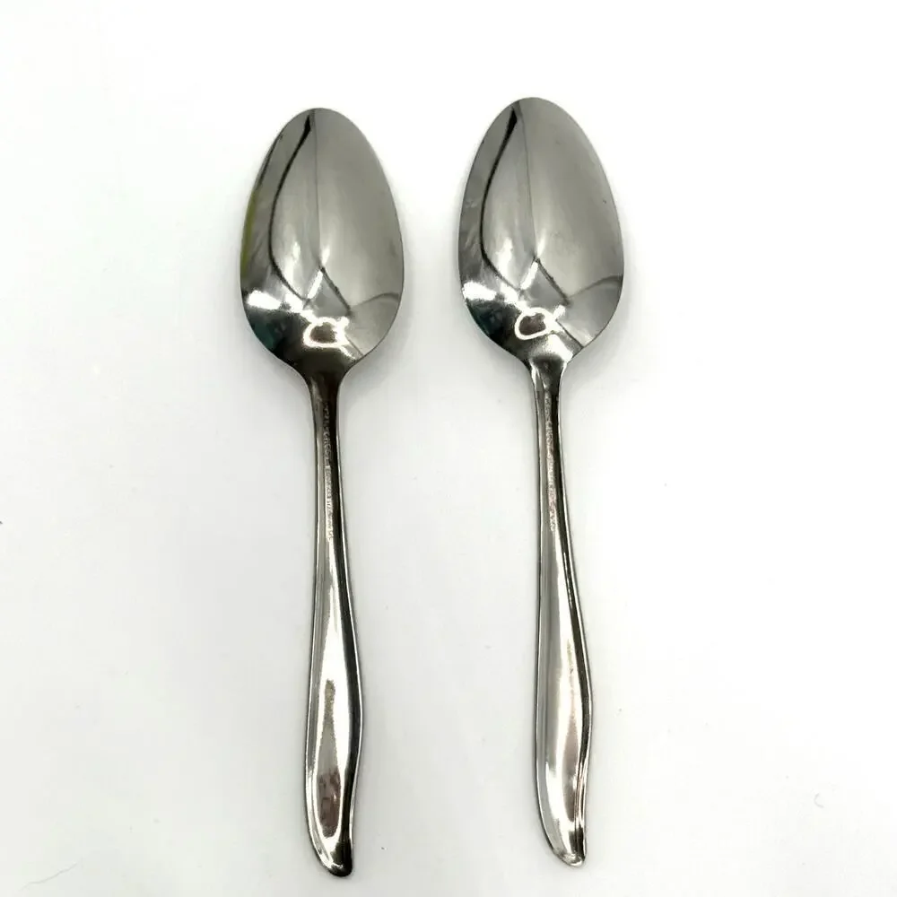MAR-CREST Set of 2 Atomic Starburst MCM Small Serving Spoons Stainless USA Made